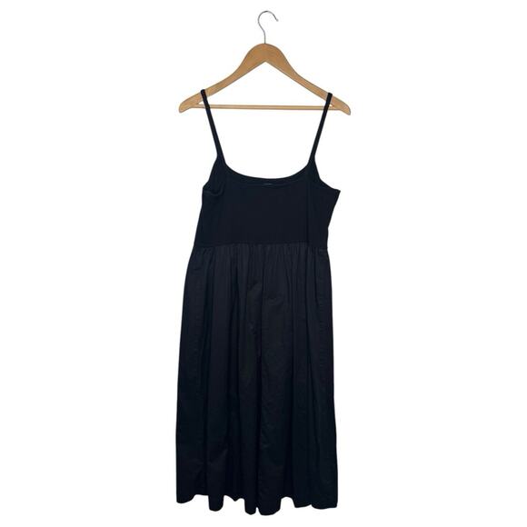 Old Navy Dress Womens XL Midi Cotton Spaghetti Strap Fit Flare Summer Black - Picture 3 of 13